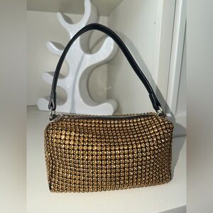 Crystal Embellished Blinged Heiress Mini Purse Bag Orange Black NEW Night Out